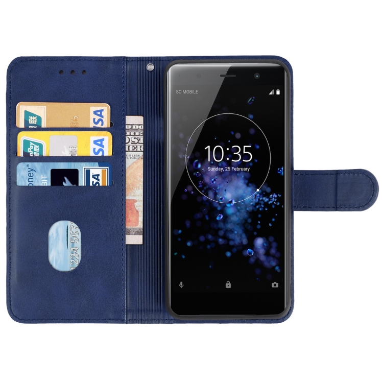 Leather Phone Case For Sony Xperia XZ2 Premium(Blue) - 2
