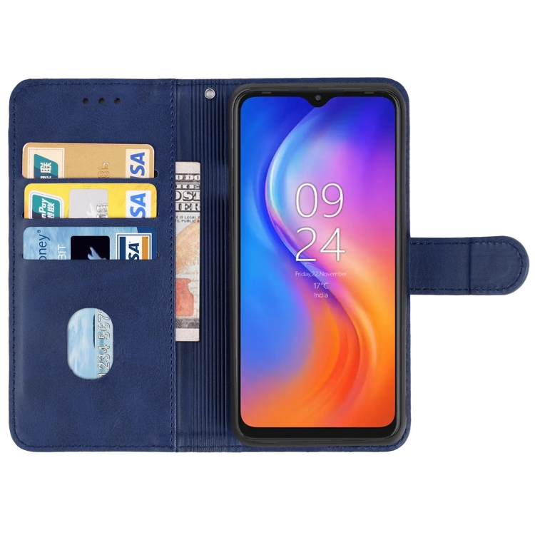 Leather Phone Case For Tecno spark 8(Blue) - 2