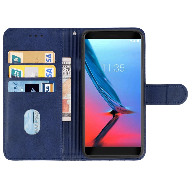 Leather Phone Case For ZTE Blade V9(Blue) - 2