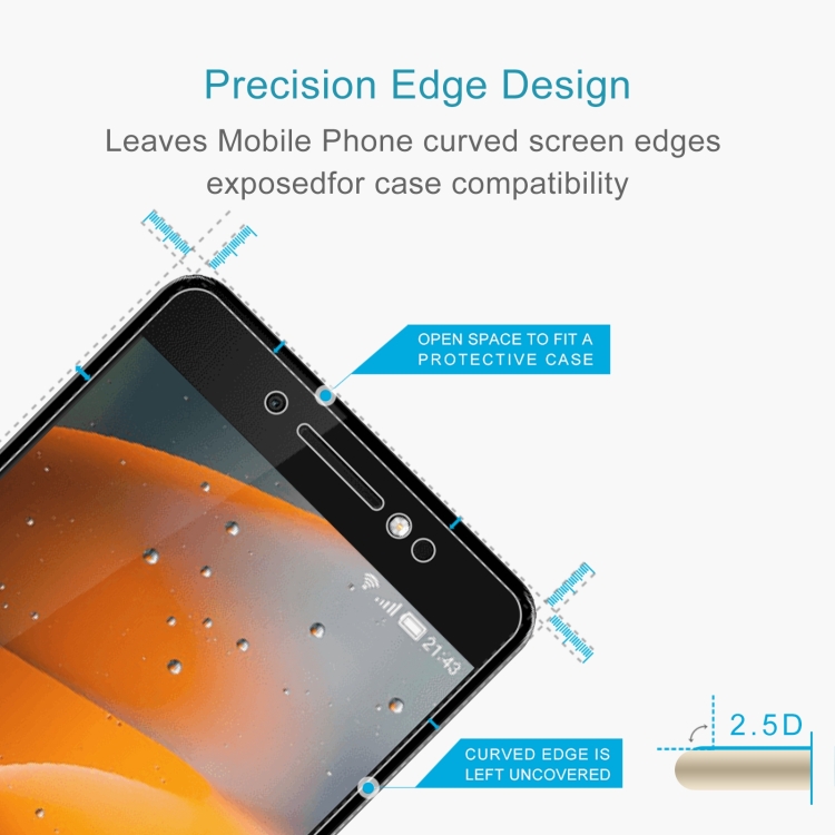 0.26mm 9H 2.5D Tempered Glass Film For Tecno P51 - 2