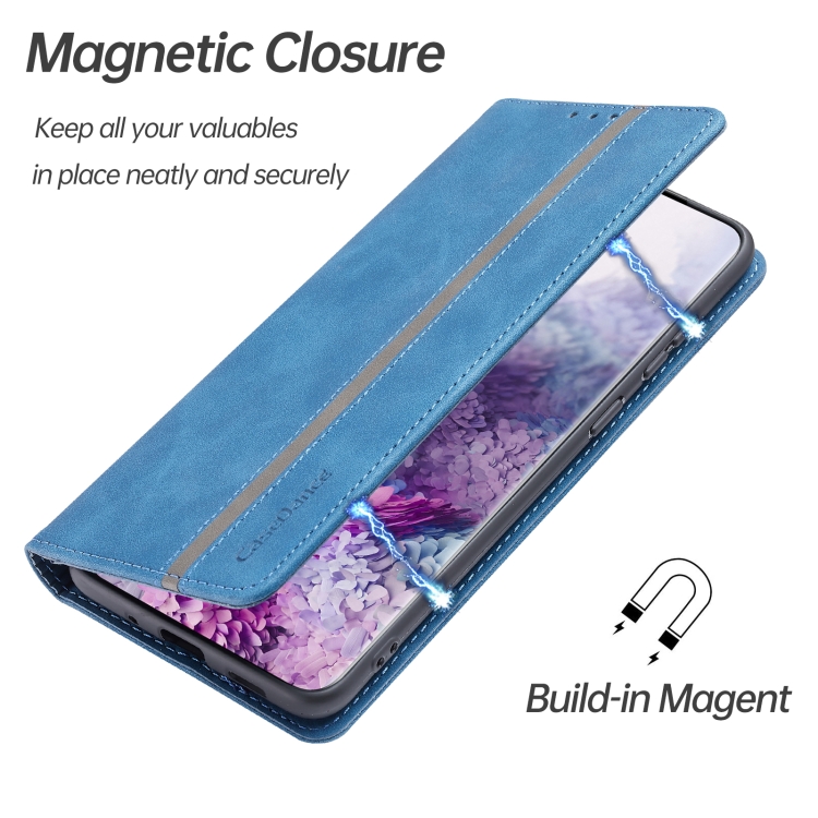 For Samsung Galaxy S21 Ultra 5G Splicing Skin Feel Magnetic Leather Phone Case(Blue) For Samsung Galaxy S21 Ultra 5G Splicing Skin Feel Magnetic Leather Phone Case(Blue)
