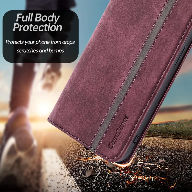 For Samsung Galaxy S22 Ultra 5G Splicing Skin Feel Magnetic Leather Phone Case(Wine Red) For Samsung Galaxy S22 Ultra 5G Splicing Skin Feel Magnetic Leather Phone Case(Wine Red)