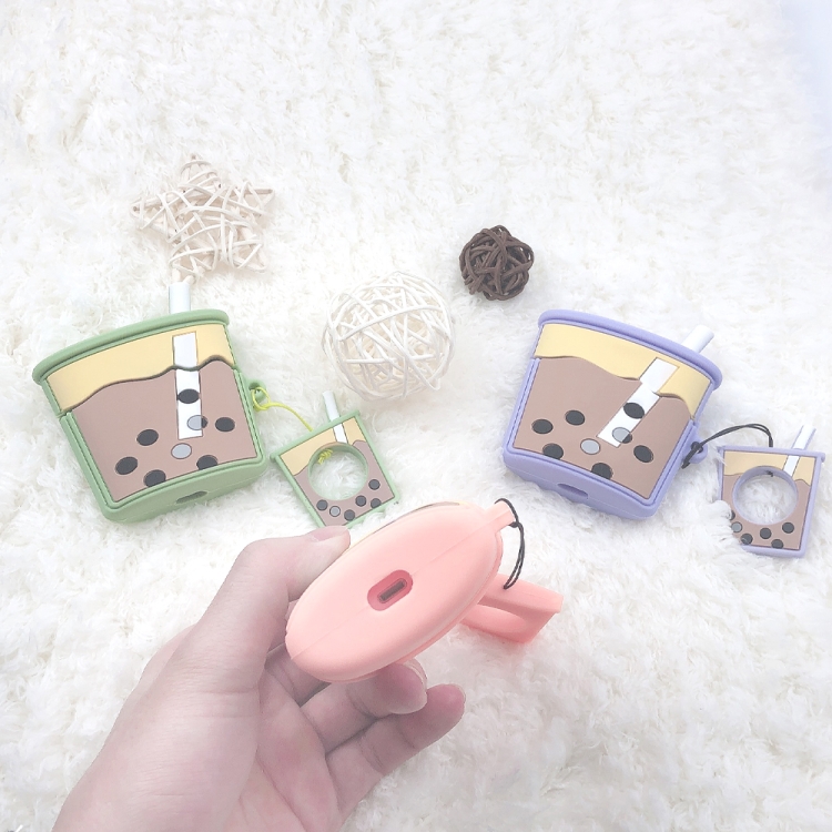 For AirPods Pro Pearl Milk Tea Silicone Wireless Earphone Protective Case(Orange) For AirPods Pro Pearl Milk Tea Silicone Wireless Earphone Protective Case(Orange)