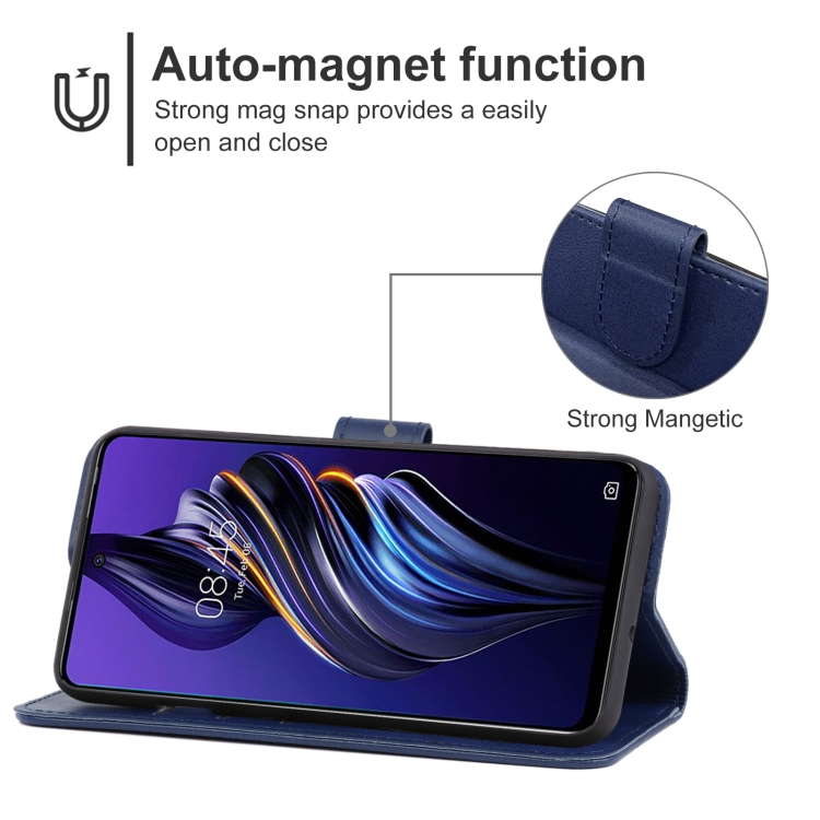 Leather Phone Case For Tecno Pova 5G(Blue) - 3