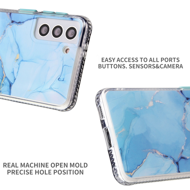 For Samsung Galaxy S22 5G Glazed Marble Pattern TPU + Acrylic Phone Case(Orange) For Samsung Galaxy S22 5G Glazed Marble Pattern TPU + Acrylic Phone Case(Orange)