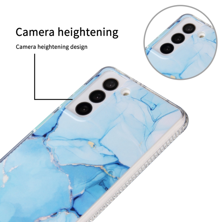 For Samsung Galaxy S22 5G Glazed Marble Pattern TPU + Acrylic Phone Case(Orange) For Samsung Galaxy S22 5G Glazed Marble Pattern TPU + Acrylic Phone Case(Orange)
