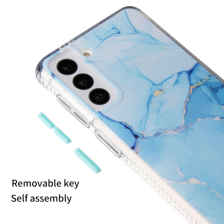 For Samsung Galaxy S22 5G Glazed Marble Pattern TPU + Acrylic Phone Case(Orange) For Samsung Galaxy S22 5G Glazed Marble Pattern TPU + Acrylic Phone Case(Orange)
