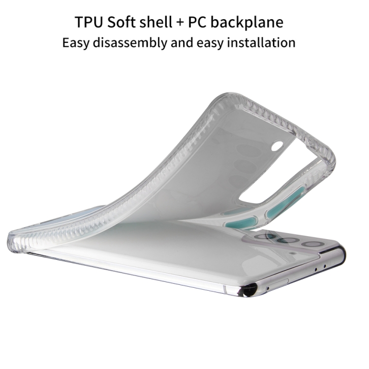 For Samsung Galaxy S22+ 5G Glazed Marble Pattern TPU + Acrylic Phone Case(White)