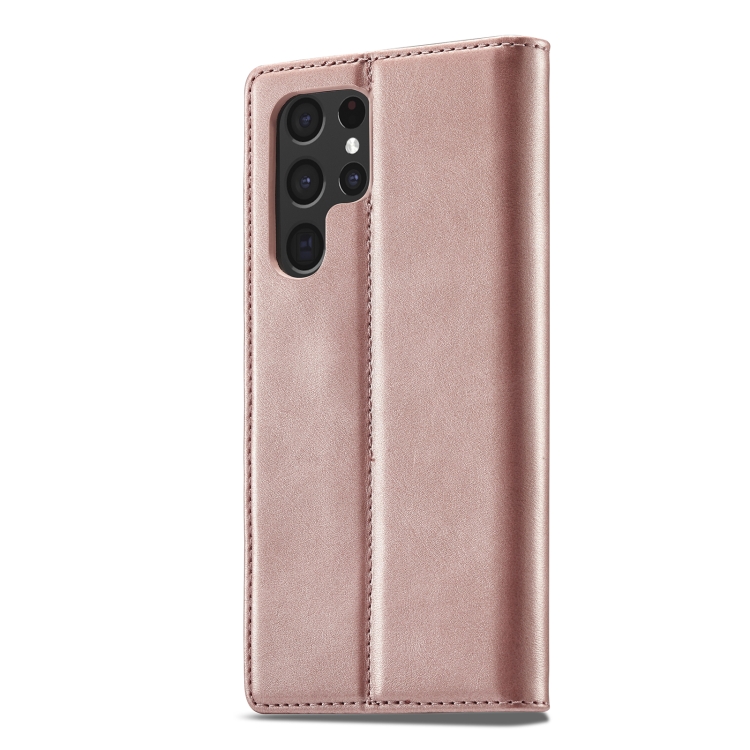 For Samsung Galaxy S22 Ultra LC.IMEEKE Soft PU + TPU Magnetic Skin-friendly Feeling Leather Phone Case(Rose Gold) For Samsung Galaxy S22 Ultra LC.IMEEKE Soft PU + TPU Magnetic Skin-friendly Feeling Leather Phone Case(Rose Gold)