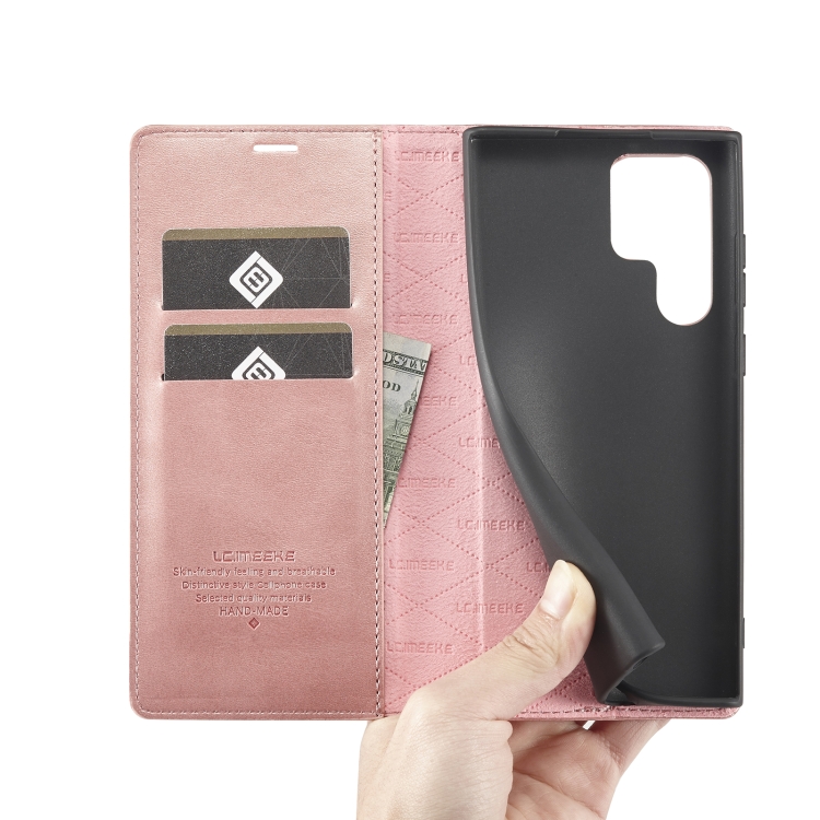For Samsung Galaxy S22 Ultra LC.IMEEKE Soft PU + TPU Magnetic Skin-friendly Feeling Leather Phone Case(Rose Gold) For Samsung Galaxy S22 Ultra LC.IMEEKE Soft PU + TPU Magnetic Skin-friendly Feeling Leather Phone Case(Rose Gold)