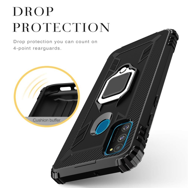 For Galaxy M30s Carbon Fiber Protective Case with 360 Degree Rotating Ring Holder(Black) For Galaxy M30s Carbon Fiber Protective Case with 360 Degree Rotating Ring Holder(Black)
