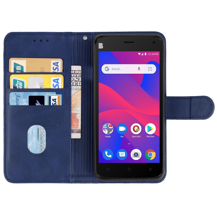Leather Phone Case For BLU C5 2019(Blue) - 2