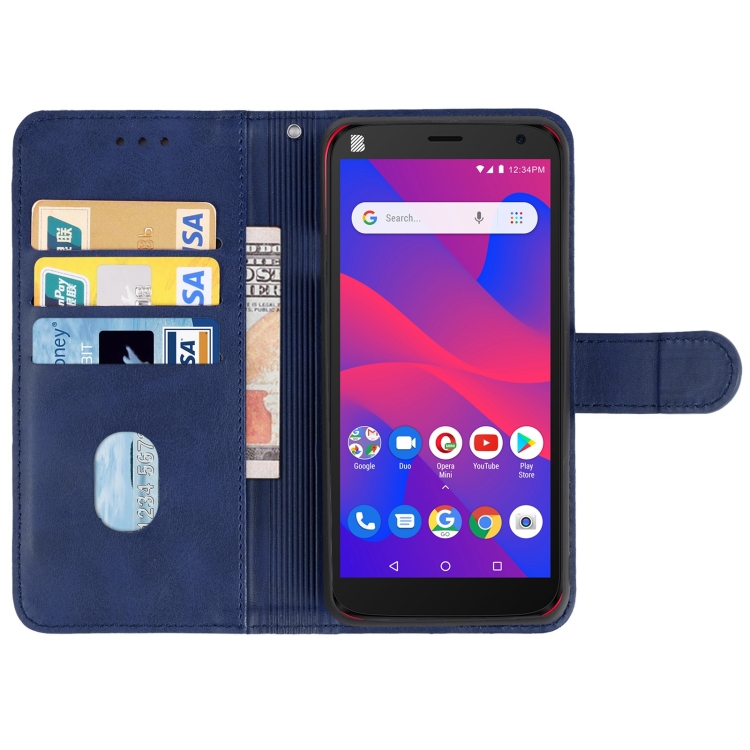 Leather Phone Case For BLU C5 Plus(Blue) - 2