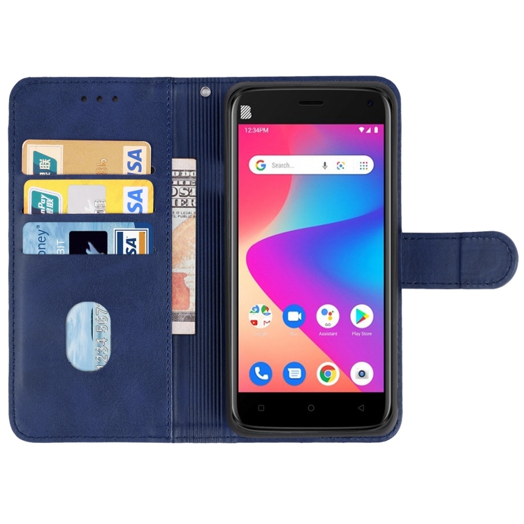 Leather Phone Case For BLU J5L(Blue) - 2