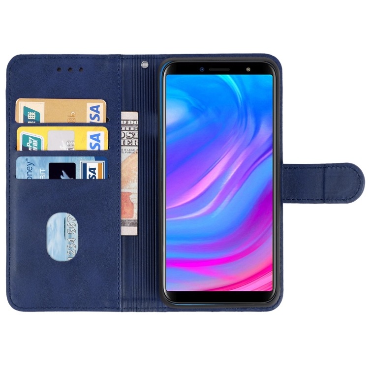 Leather Phone Case For BLU J6(Blue) - 2