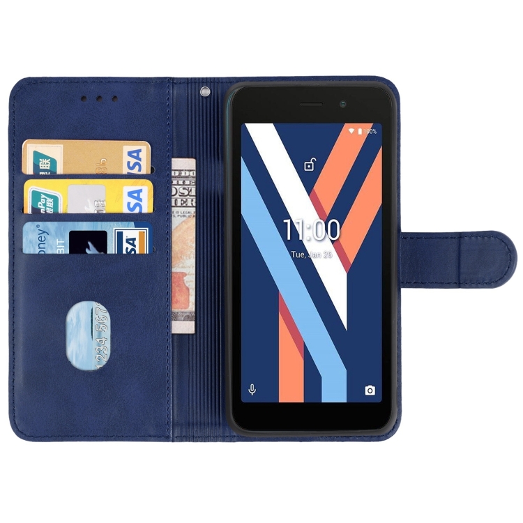 Leather Phone Case For Wiko Y52(Blue) - 3