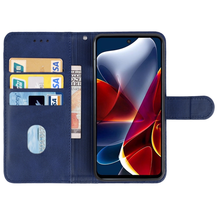 Leather Phone Case For Motorola Edge S30(Blue) - 2