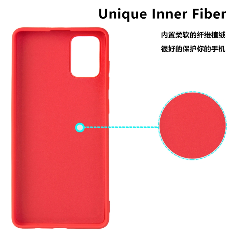 For Samsung Galaxy A71 Liquid Silicone Skin Feel Shockproof Phone Case with Card Slot(Red) - 5