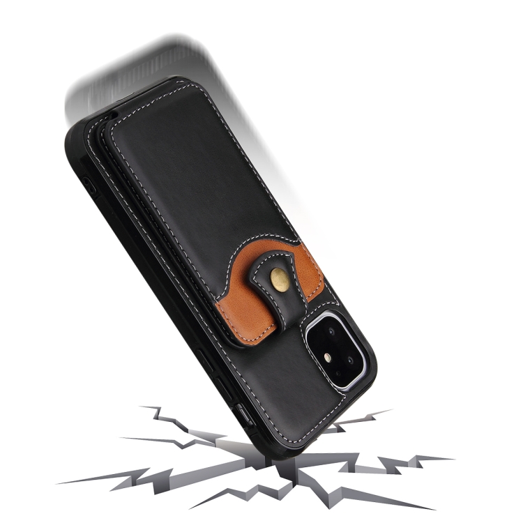 Soft Skin Leather Wallet Bag Phone Case For iPhone 12 / 12 Pro(Black) - 5