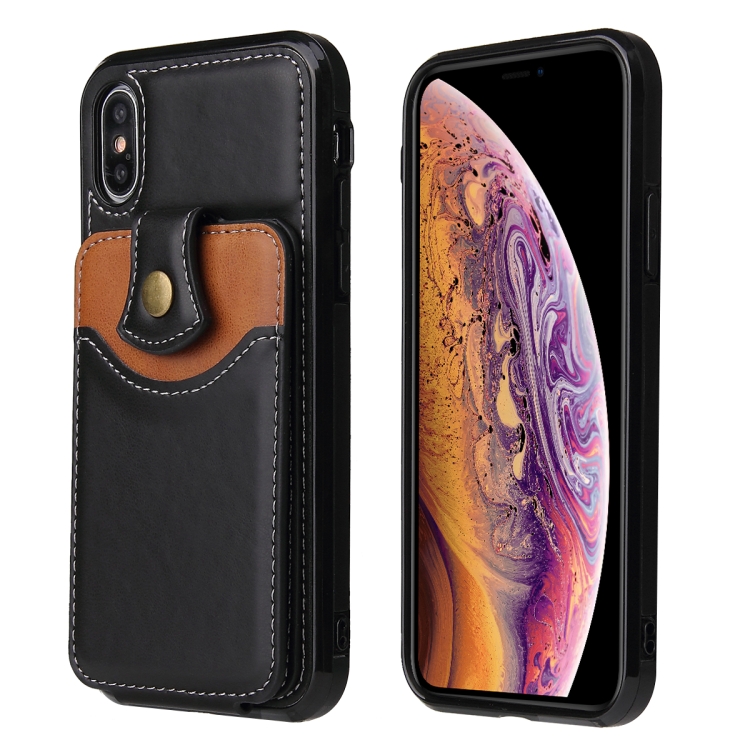 Soft Skin Leather Wallet Bag Phone Case For iPhone XS Max(Black) - 1