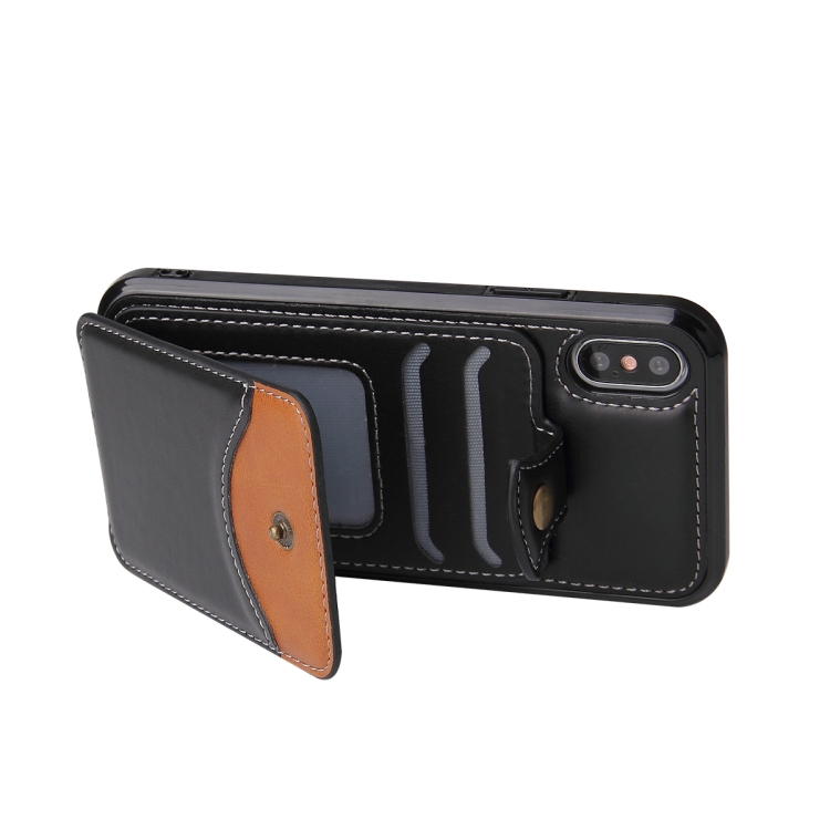 Soft Skin Leather Wallet Bag Phone Case For iPhone XR(Black) - 4