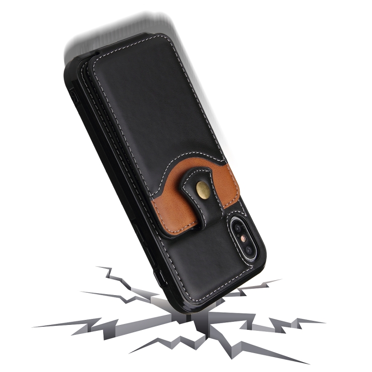 Soft Skin Leather Wallet Bag Phone Case For iPhone XR(Black) - 5