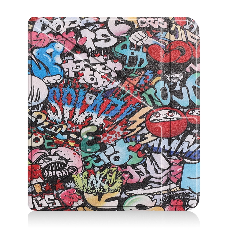 For KOBO Libra2 2021 TPU Multi-folding Leather Tablet Case(Graffiti) - 1
