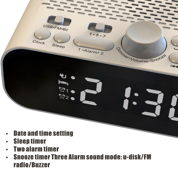 Radio-réveil DAB+/FM - Affichage LED blanc - Double alarme
