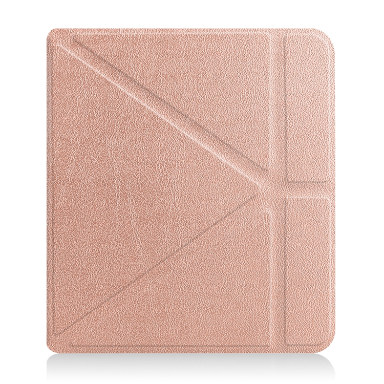 For KOBO Libra2 2021 TPU Multi-folding Leather Tablet Case(Rose Gold) - 1