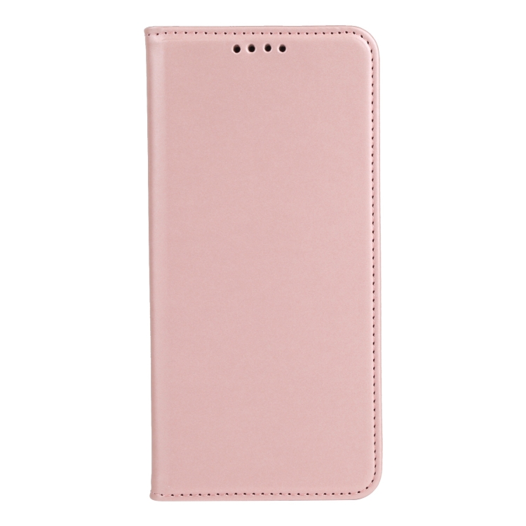 For Samsung Galaxy A73 Strong Magnetism Liquid Feel Leather Phone Case(Rose Gold) - 1