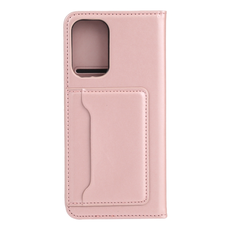 For Samsung Galaxy A73 Strong Magnetism Liquid Feel Leather Phone Case(Rose Gold) - 2