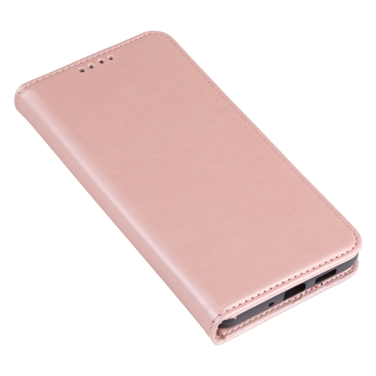 For Samsung Galaxy A73 Strong Magnetism Liquid Feel Leather Phone Case(Rose Gold) - 4