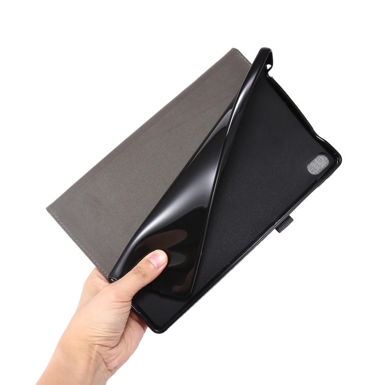 For Nokia T20 TPU + Fabric PU Leather Tablet Case(Black) - B4