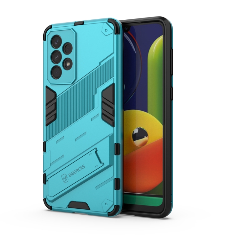 For Samsung Galaxy A33 5G Punk Armor 2 in 1 PC + TPU Shockproof Phone Case with Invisible Holder(Blue) - 1