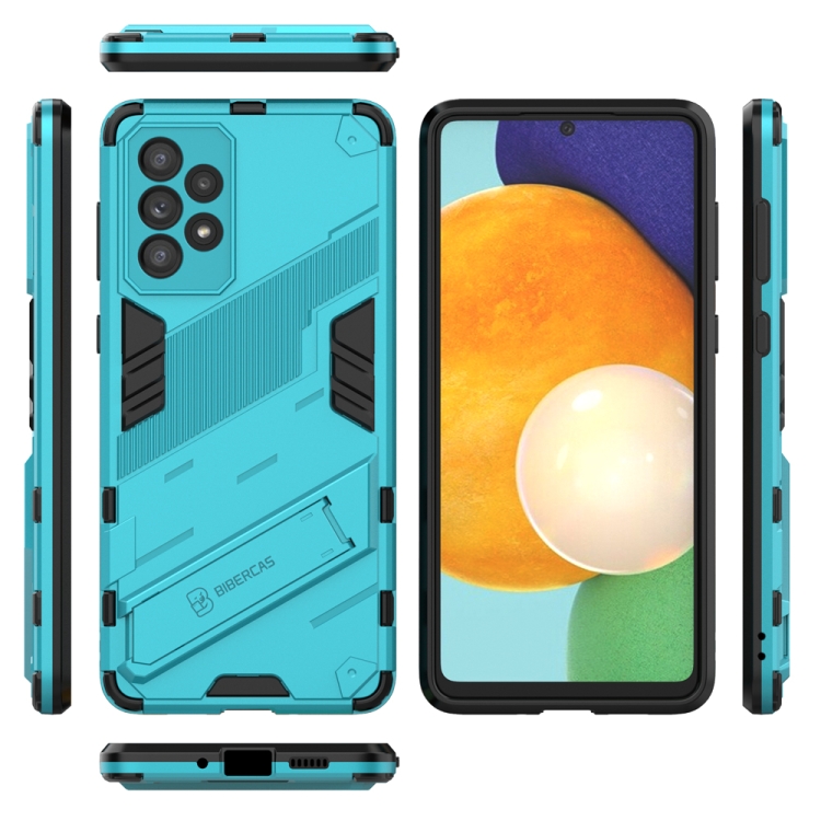 For Samsung Galaxy A73 5G Punk Armor 2 in 1 PC + TPU Shockproof Phone Case with Invisible Holder(Blue) - 3
