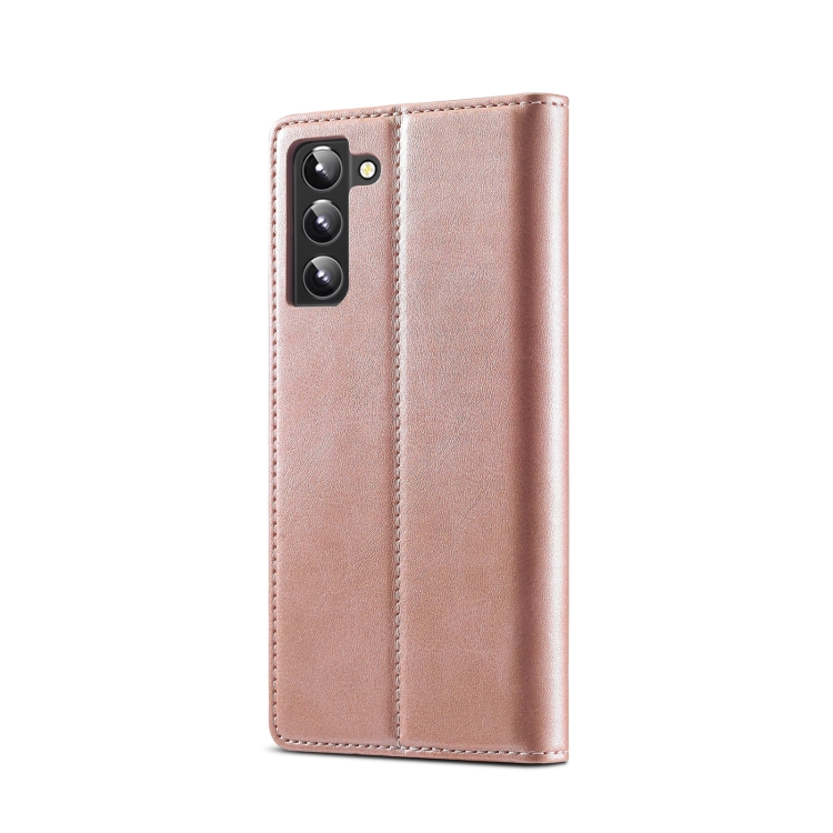 For Samsung Galaxy S22+ 5G LC.IMEEKE Soft PU + TPU Magnetic Skin-friendly Feeling Leather Phone Case(Rose Gold) For Samsung Galaxy S22+ 5G LC.IMEEKE Soft PU + TPU Magnetic Skin-friendly Feeling Leather Phone Case(Rose Gold)