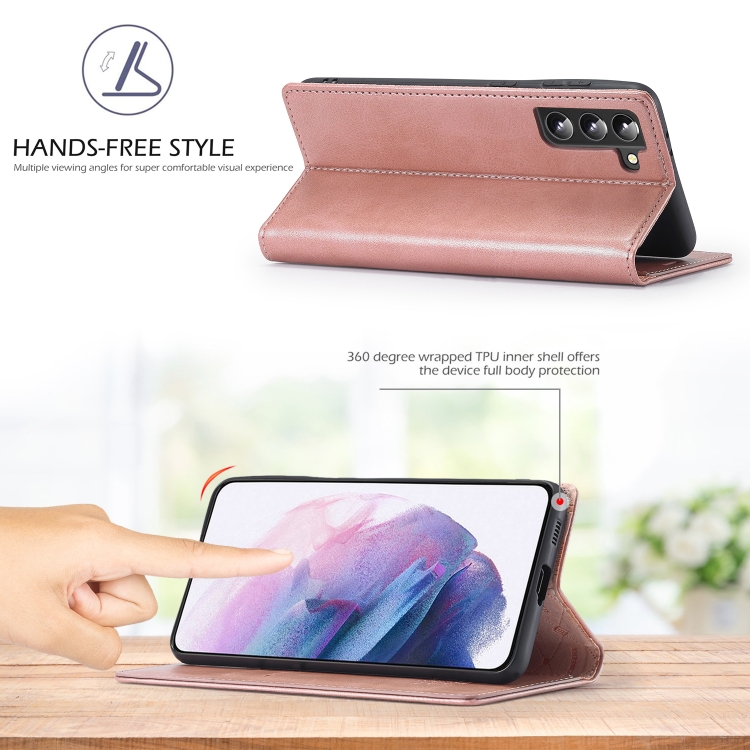 For Samsung Galaxy S22+ 5G LC.IMEEKE Soft PU + TPU Magnetic Skin-friendly Feeling Leather Phone Case(Rose Gold) For Samsung Galaxy S22+ 5G LC.IMEEKE Soft PU + TPU Magnetic Skin-friendly Feeling Leather Phone Case(Rose Gold)