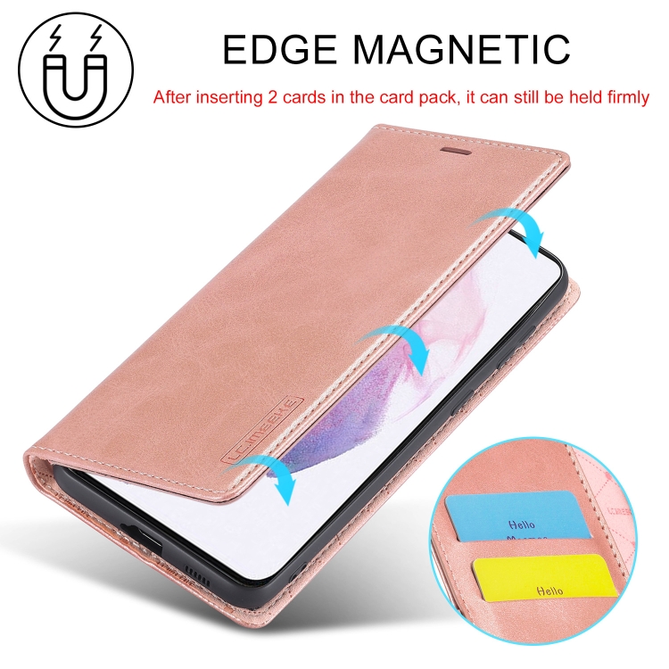 For Samsung Galaxy S22+ 5G LC.IMEEKE Soft PU + TPU Magnetic Skin-friendly Feeling Leather Phone Case(Rose Gold) For Samsung Galaxy S22+ 5G LC.IMEEKE Soft PU + TPU Magnetic Skin-friendly Feeling Leather Phone Case(Rose Gold)