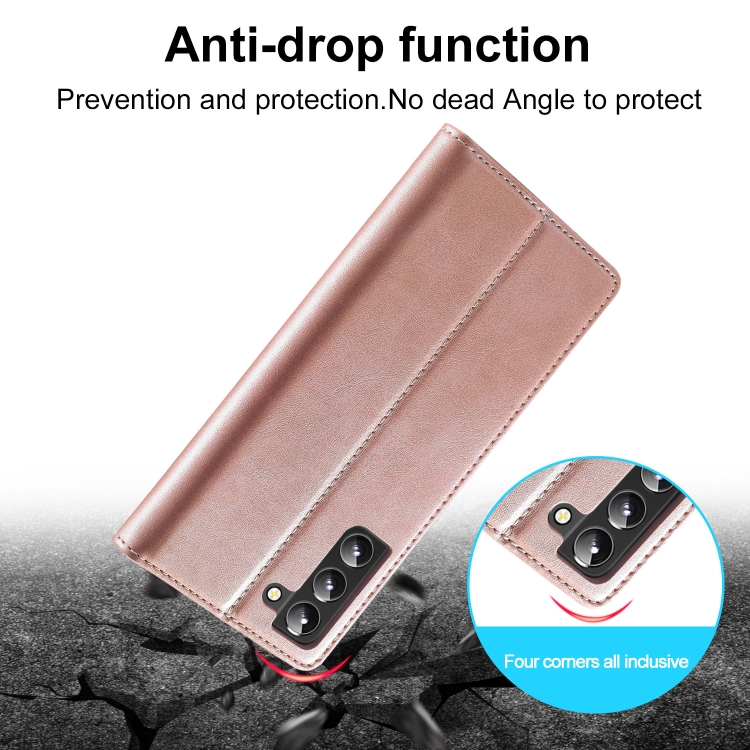 For Samsung Galaxy S22+ 5G LC.IMEEKE Soft PU + TPU Magnetic Skin-friendly Feeling Leather Phone Case(Rose Gold) For Samsung Galaxy S22+ 5G LC.IMEEKE Soft PU + TPU Magnetic Skin-friendly Feeling Leather Phone Case(Rose Gold)