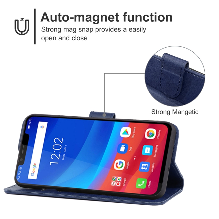 Leather Phone Case For Ulefone Armor 6E(Blue) - 3