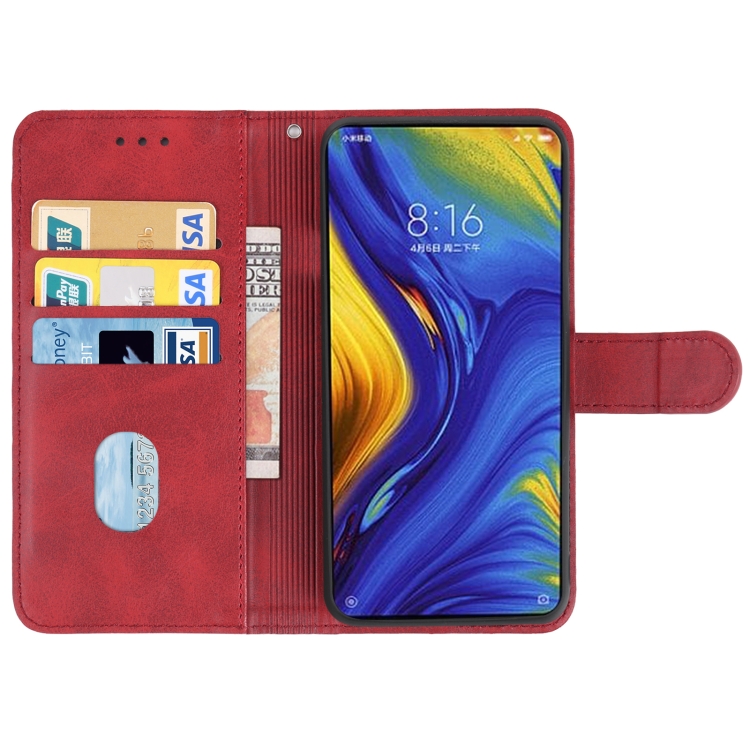 Leather Phone Case For Xiaomi Mi Mix 3 5G(Red) - 2
