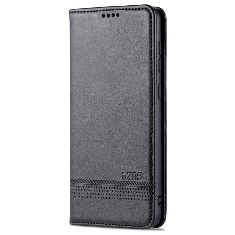 For Samsung Galaxy A33 5G AZNS Magnetic Calf Texture Horizontal Flip Leather Phone Case(Black) - 1