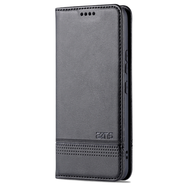 For Samsung Galaxy S22 AZNS Magnetic Calf Texture Horizontal Flip Leather Phone Case(Black) - 1