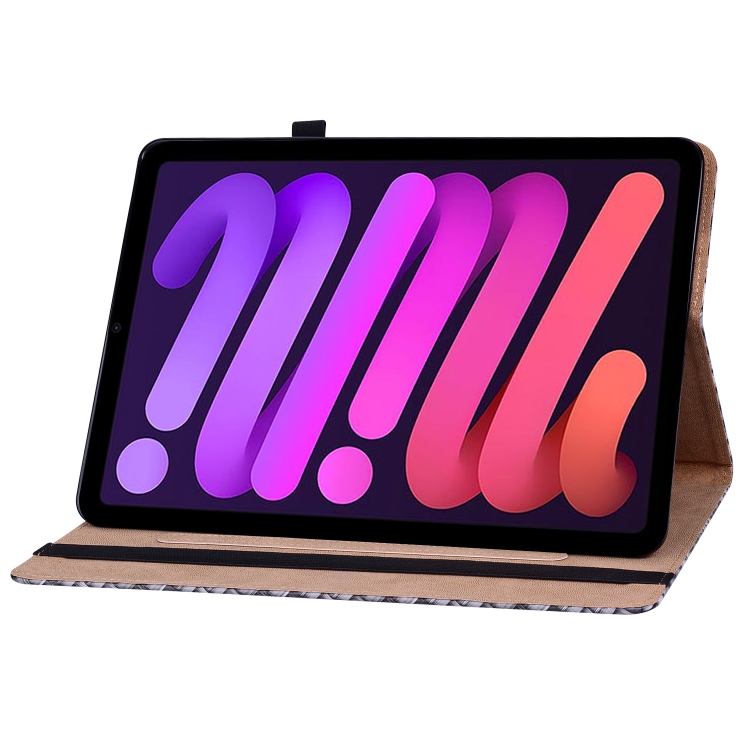 Color Weave Smart Leather Tablet Case For iPad mini 6(Black) - 3