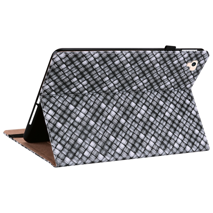 Color Weave Smart Leather Tablet Case For iPad Pro 9.7 2018 / 2017(Black) - 4
