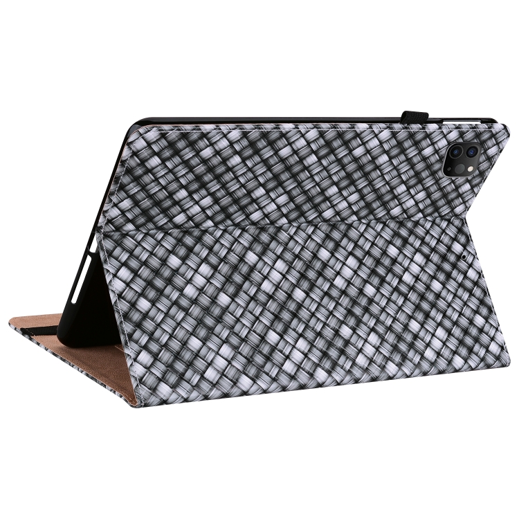 Color Weave Smart Leather Tablet Case For iPad Pro 11 2018 / 2021 / 2020 / Air 4 2020(Black) - 4
