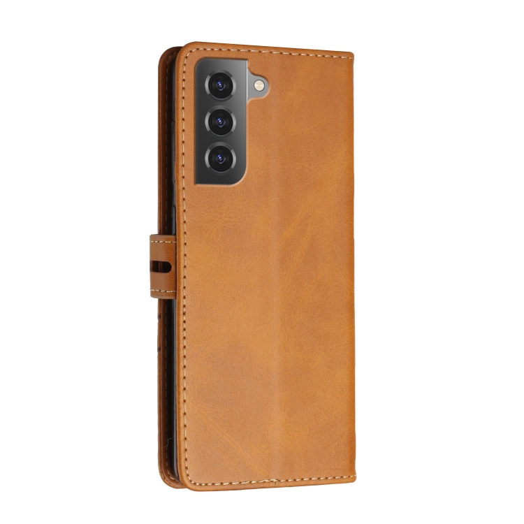 For Samsung Galaxy S22 5G Cow Texture Leather Phone Case(Yellow) For Samsung Galaxy S22 5G Cow Texture Leather Phone Case(Yellow)