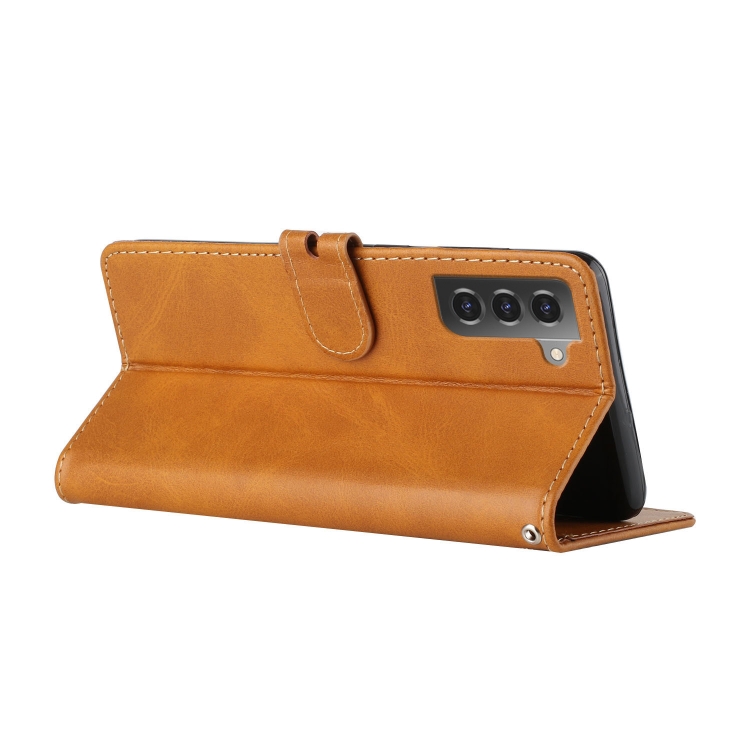 For Samsung Galaxy S22 5G Cow Texture Leather Phone Case(Yellow) For Samsung Galaxy S22 5G Cow Texture Leather Phone Case(Yellow)
