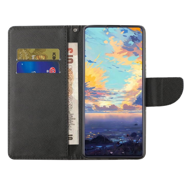 For Samsung Galaxy S22+ 5G Colored Drawing Leather Phone Case(Black White Cat) For Samsung Galaxy S22+ 5G Colored Drawing Leather Phone Case(Black White Cat)