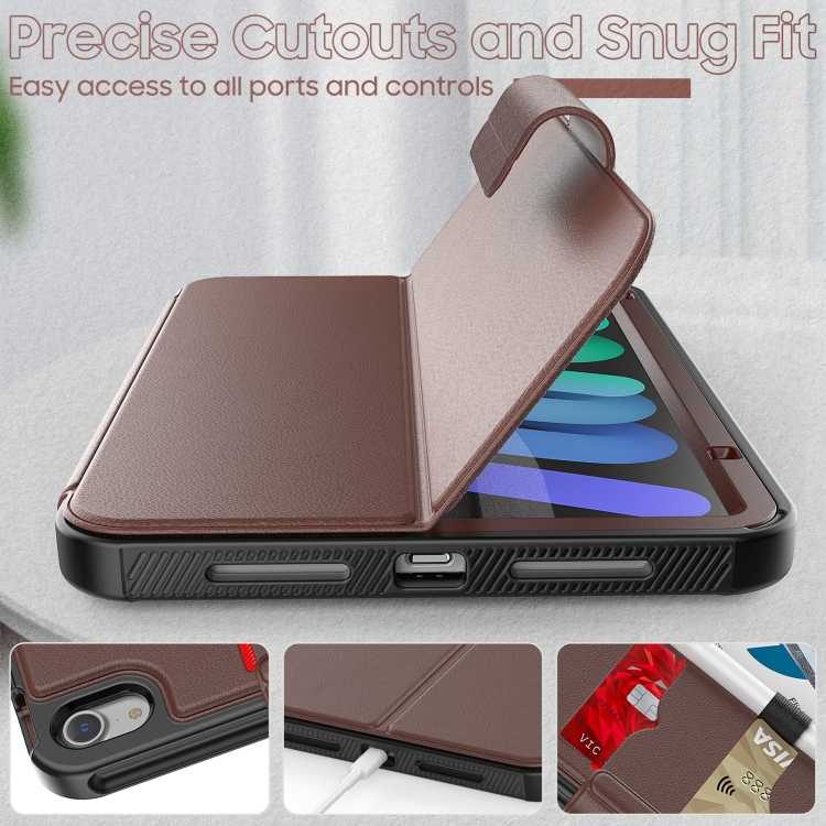 For iPad mini 6 Litchi Texture PU Leather Tablet Case(Coffee) For iPad mini 6 Litchi Texture PU Leather Tablet Case(Coffee)